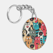 De menigte katten sleutelhanger (Voorkant Links)