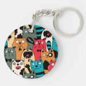 De menigte katten sleutelhanger (Achterkant)