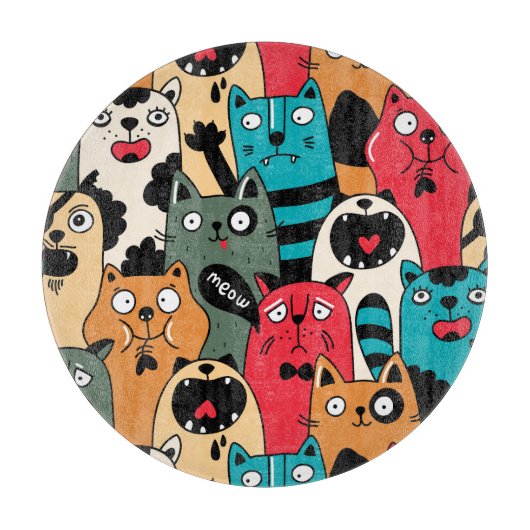 De menigte katten snijplank (Voorkant)