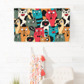 De menigte katten spandoek (Insitu)