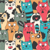 De menigte katten sticker (Voorkant)