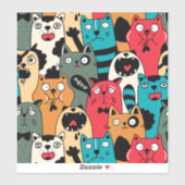 De menigte katten sticker (Vel)