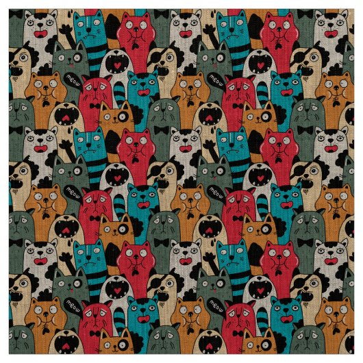 De menigte katten stof (Swatch)