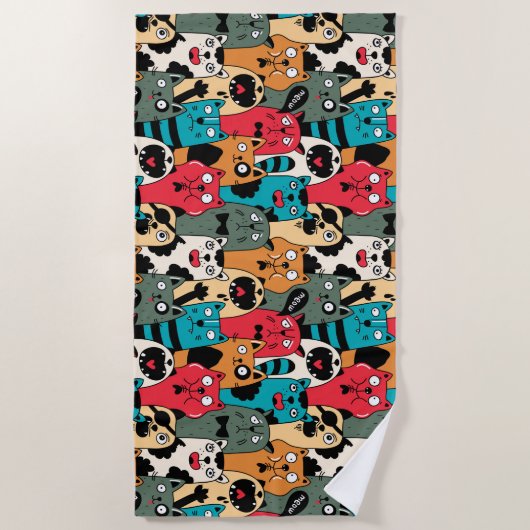 De menigte katten strandlaken (Voorkant)