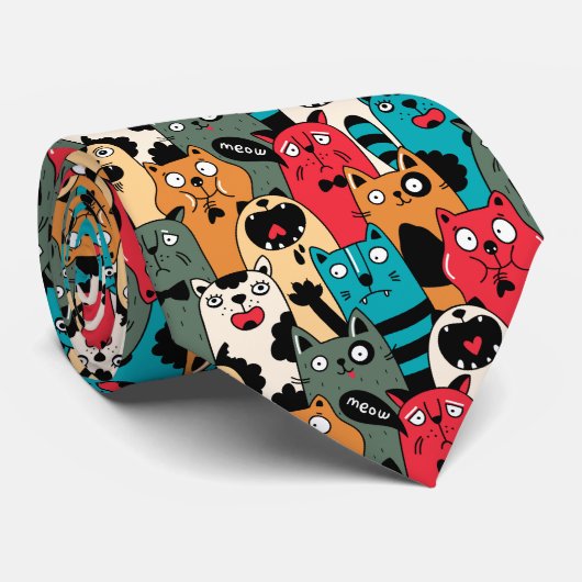 De menigte katten stropdas (Opgerold)