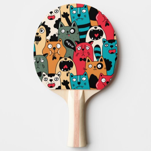 De menigte katten tafeltennisbatje (Voorkant)