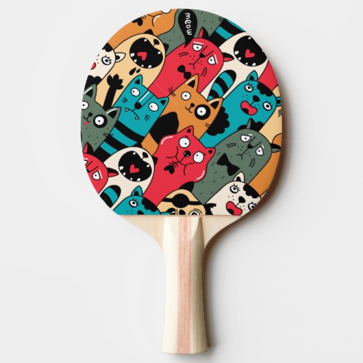 De menigte katten tafeltennisbatje (Achterkant)