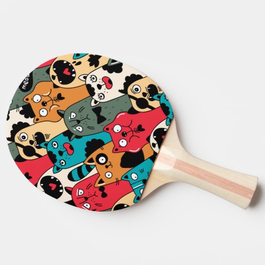 De menigte katten tafeltennisbatje (Zijkant)