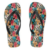 De menigte katten teenslippers (Voetbed)