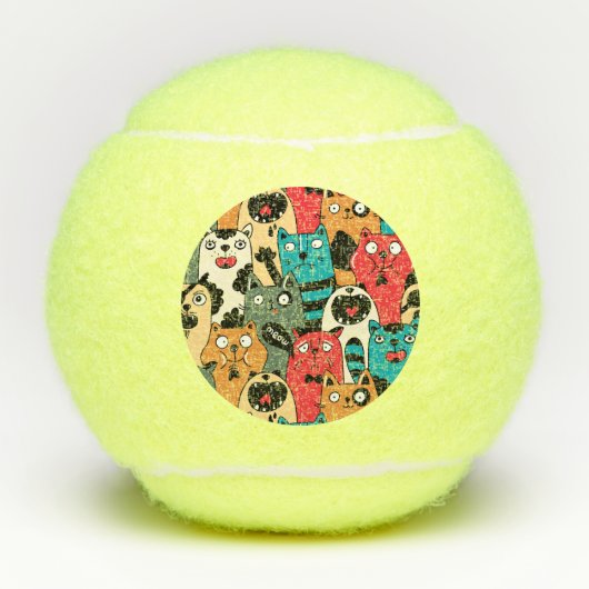 De menigte katten tennisballen (Voorkant)