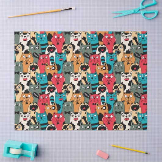 De menigte katten tissuepapier (Craft)