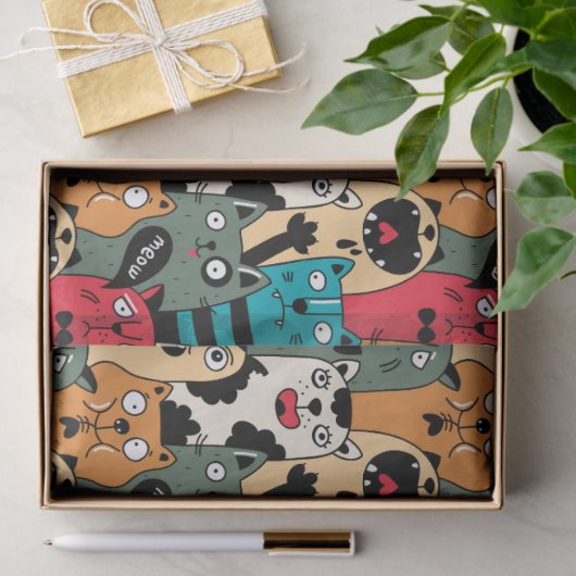 De menigte katten tissuepapier (Geschenk)