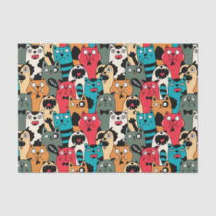 De menigte katten tissuepapier