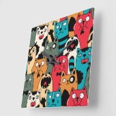 De menigte katten vierkante klok (Hoek)