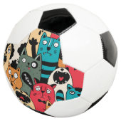 De menigte katten voetbal (Drie kwart)