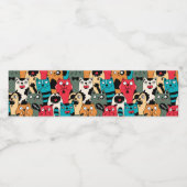 De menigte katten waterfles etiket (Enkel label)