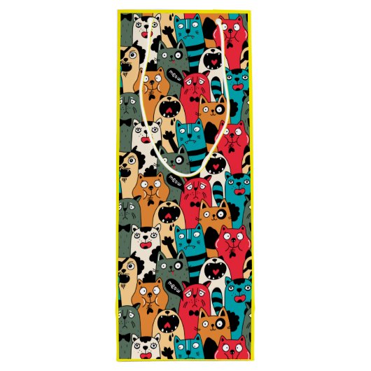 De menigte katten wijn cadeautas (Achterkant)