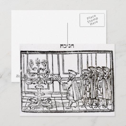 De Menorah verlichten Briefkaart (Voorkant / Achterkant)