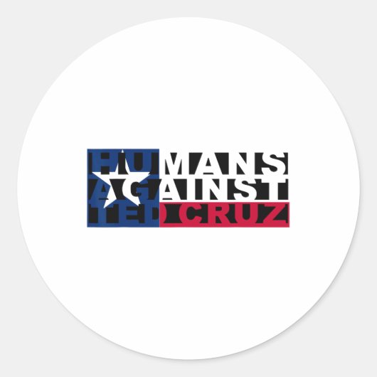 De mens tegen Ted Cruz Ronde Sticker (Voorkant)