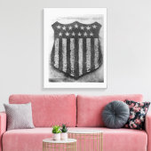 De menselijke Amerikaanse schild in Camp/Fort Cust Canvas Afdruk (Insitu (Woonkamer))