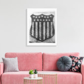 De menselijke Amerikaanse schild in Camp/Fort Cust Canvas Afdruk (Insitu (Woonkamer))
