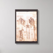 De menselijke anatomie skeletbotten van Leonardo d Canvas Afdruk (Voorkant)