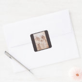 De menselijke anatomie skeletbotten van Leonardo d Vierkante Sticker (Envelop)