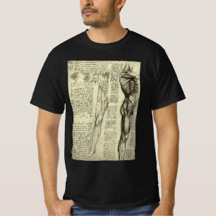 De menselijke anatomie van Leonardo da Vinci Manne T-shirt