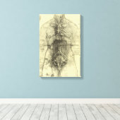 De menselijke anatomie van Leonardo da Vinci, Vrou Canvas Afdruk (Insitu (Houten vloer))