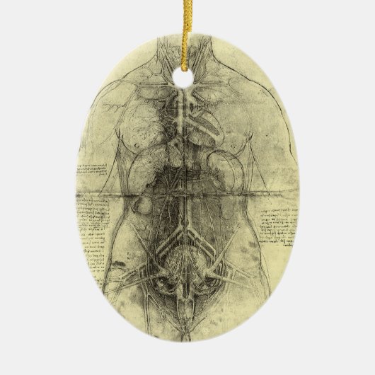 De menselijke anatomie van Leonardo da Vinci, Vrou Keramisch Ornament (Voorkant)