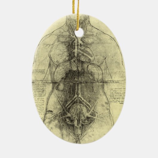 De menselijke anatomie van Leonardo da Vinci, Vrou Keramisch Ornament (Achterkant)