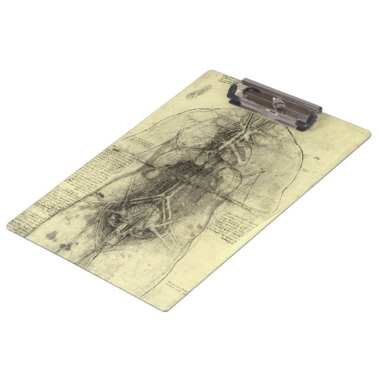 De menselijke anatomie van Leonardo da Vinci, Vrou Klembord (Gekanteld)