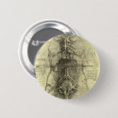De menselijke anatomie van Leonardo da Vinci, Vrou Ronde Button 5,7 Cm (Voorkant /achterkant)