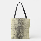 De menselijke anatomie van Leonardo da Vinci, Vrou Tote Bag (Achterkant)