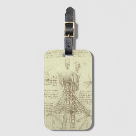 De menselijke anatomie van Leonardo da Vinci: werv Bagagelabel (Voorkant (verticaal))