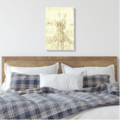 De menselijke anatomie van Leonardo da Vinci: werv Canvas Afdruk (Insitu (Slaapkamer))