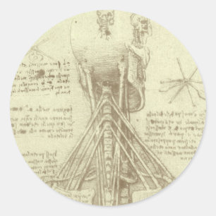 De menselijke anatomie van Leonardo da Vinci: werv Ronde Sticker