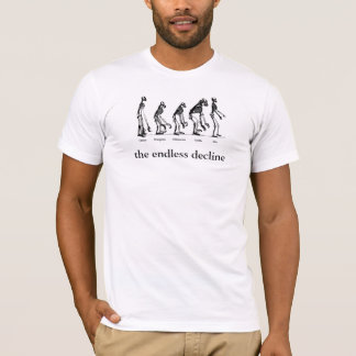de menselijke evolutie , de eindeloze achteruitgan t-shirt