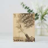 De menselijke kanonbal,  Circus Poster Briefkaart (Staand voorkant)