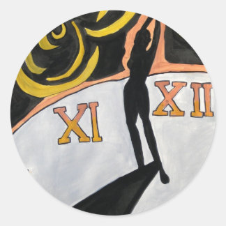 De menselijke zonnewijzer ronde sticker