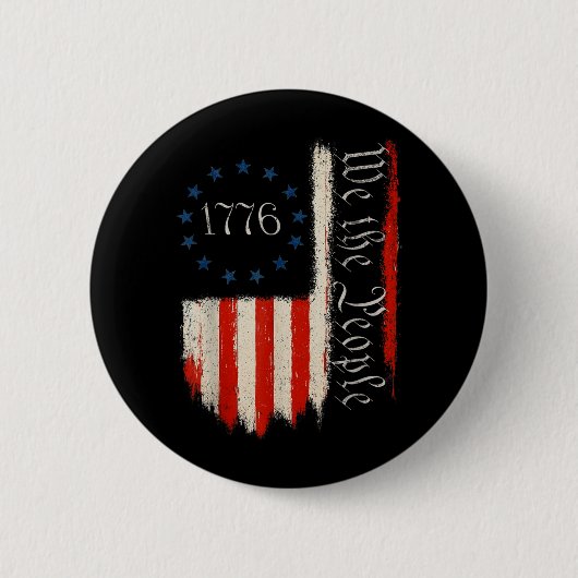 de Mensen 1776 Onafhankelijkheidsdag Patriotten Am Ronde Button 5,7 Cm (Voorkant)