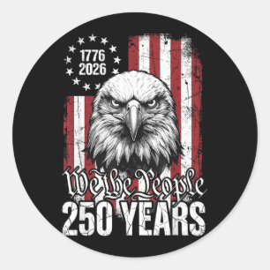 De Mensen 250 Jaar Usa Patriottische Adelaar 1776 Ronde Sticker