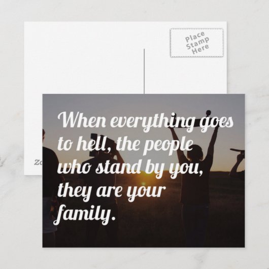 De mensen die achter je staan citeren briefkaart (Voorkant / Achterkant)