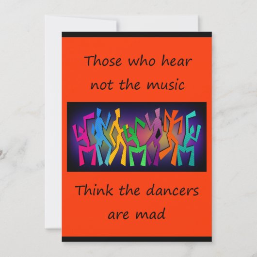 De mensen die niet horen denken dat dansers kwaad  kaart (Achterkant)
