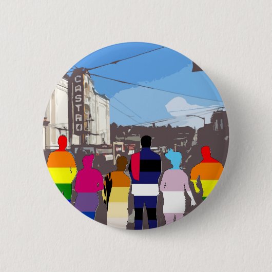 De mensen met de GLBT-Pride in Castro #2 Ronde Button 5,7 Cm (Voorkant)