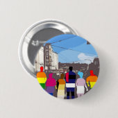 De mensen met de GLBT-Pride in Castro #2 Ronde Button 5,7 Cm (Voorkant /achterkant)