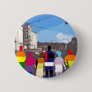De mensen met de GLBT-Pride in Castro #2 Ronde Button 5,7 Cm