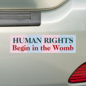 De mensenrechten beginnen in de baarmoeder bumpersticker (Op auto)
