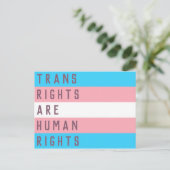De mensenrechten zijn een transgender vlag briefkaart (Staand voorkant)