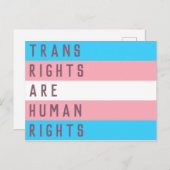 De mensenrechten zijn een transgender vlag briefkaart (Voorkant / Achterkant)